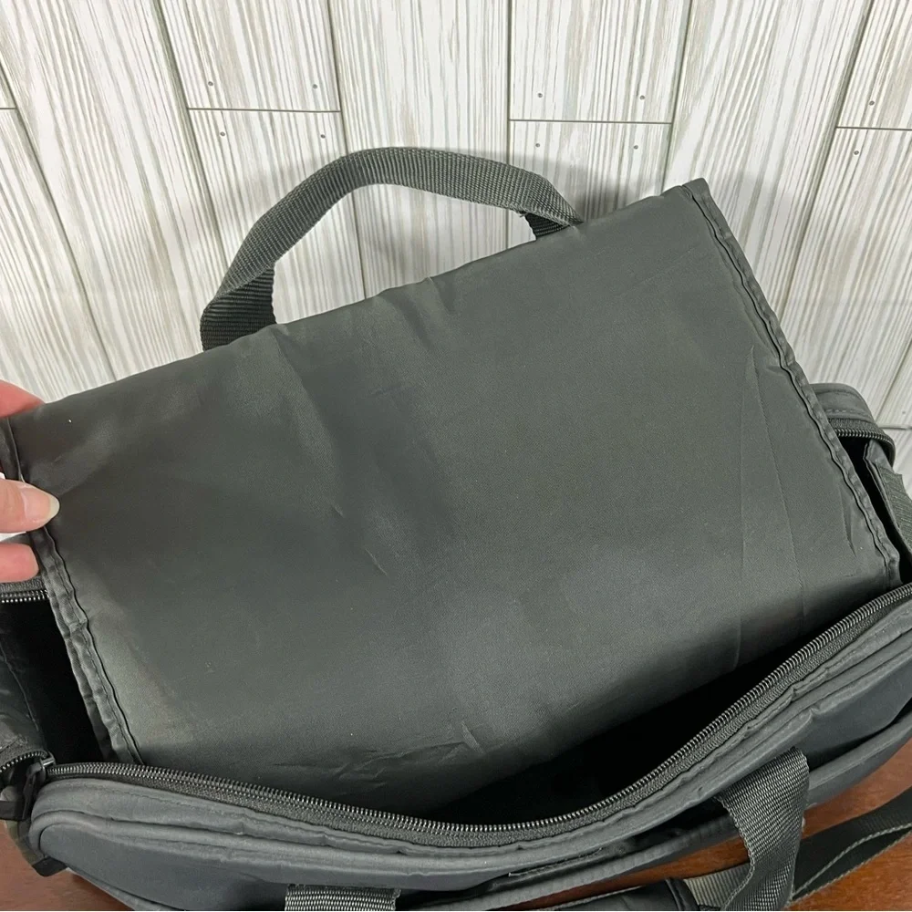 Eddie Bauer Olive Green Mercer Quilted Diaper Bag